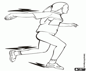 An athlete in a discus throw coloring page
