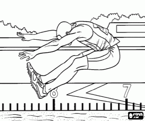 Athlete and the long jump coloring page
