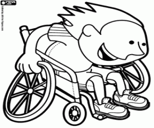 Athlete in wheelchair coloring page