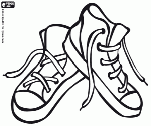 Athletic shoes, sneakers coloring page