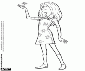 Audrey loves nature coloring page
