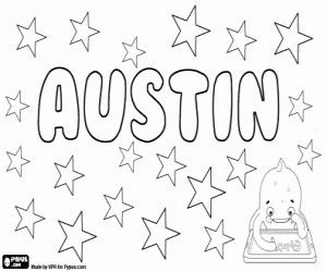 Austin, English name coloring page