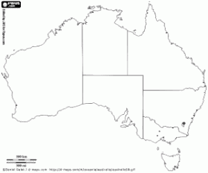 Australia map coloring page