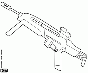 An automatic battle rifle coloring page