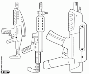 Automatic weapons coloring page