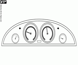 Automobile instrument panel coloring page