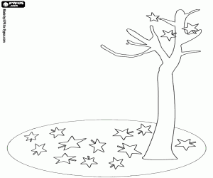 An autumn tree coloring page