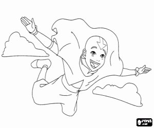 The avatar Aang, main protagonist coloring page