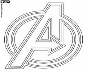 The A of Avengers coloring page