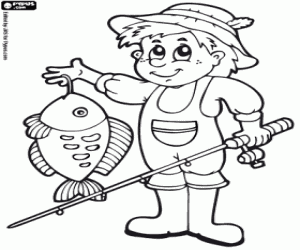 The award of fishing coloring page