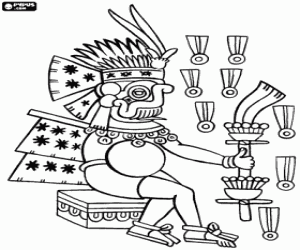 Aztec culture of Teootihuacan coloring page