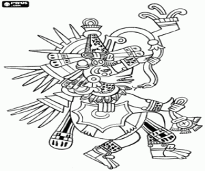 The Aztec God Quetzalcoatl coloring page