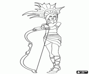 Aztec warrior princess coloring page