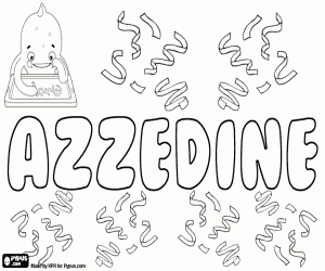 Azzedine, name for boy coloring page