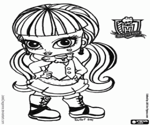 Baby Draculaura, Monsters High Baby coloring page
