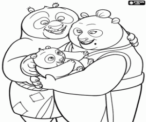 The baby panda Po coloring page