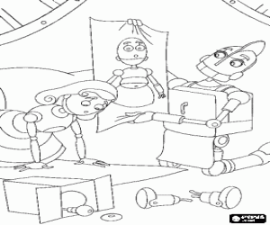 The baby robot assembly coloring page