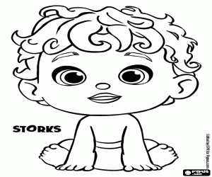 A baby from Storks coloring page