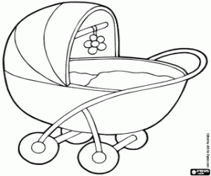 Baby stroller coloring page