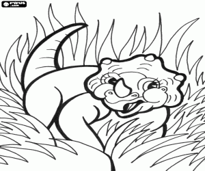 A baby triceratops coloring page