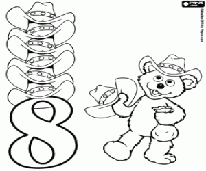 BabyBear and the number eight coloring page