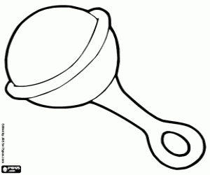 Baby's rattle coloring page
