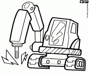 Backhoe with jackhammer coloring page