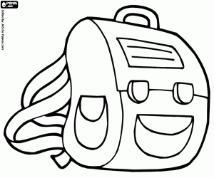 The backpack for school coloring page
