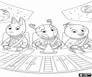 Backyardigans in the spaceship coloring page