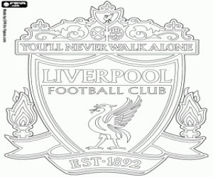 Badge of Liverpool FC coloring page