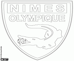 Badge of Nîmes Olympique coloring page
