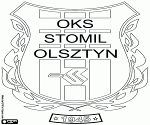 Badge of OKS Stomil Olsztyn coloring page
