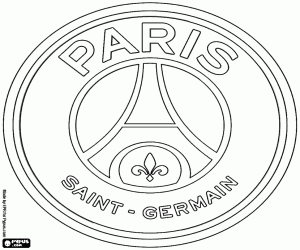 Badge of Paris Saint-Germain FC coloring page