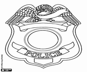 A badge of the police coloring page