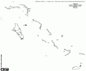 Bahamas map coloring page