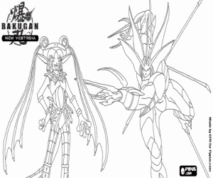 Bakugan Elfin versus Bakugan Elico coloring page