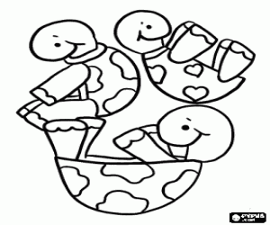 The balancing of the turtles coloring page