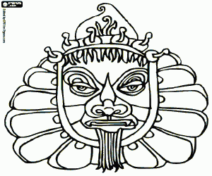 Balinese mask coloring page