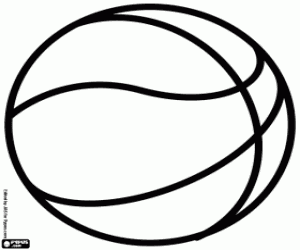 The ball to play basketball coloring page