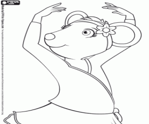 The ballerina Gracie with a flower coloring page