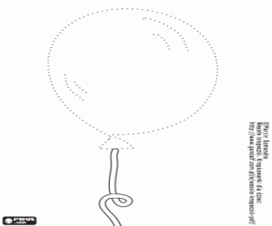 A balloon in dashed line coloring page