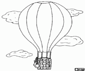 Balloon in the clouds coloring page