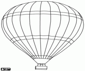 Balloon with rectangular basket coloring page