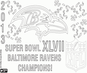 Baltimore Ravens, Super Bowl 2013 coloring page