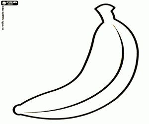 A banana, an edible fruit coloring page