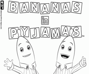Bananas in Pyjamas logo coloring page