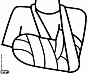 Bandage for a wounded arm coloring page