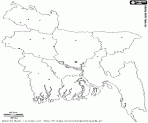 Bangladesh map coloring page