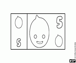 Banknote of 5, the smallest coloring page