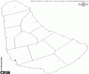 Barbados map coloring page